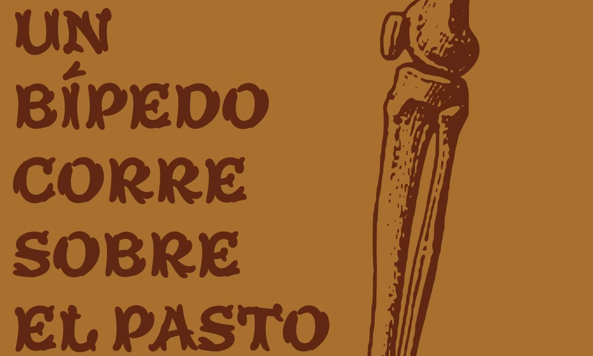 Un Bípedo corre sobre el pasto en el Museo de Paleontología